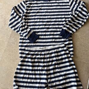 Hanna Andersson Striped Navy and White Pajama Set